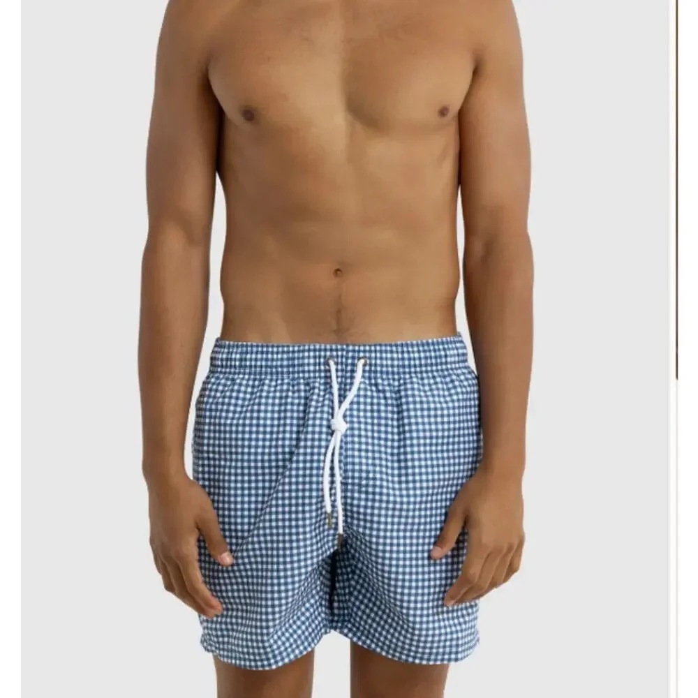 ORTC 2-Piece Short Set - Red & Blue Checkered Swim Shorts - Size L/34